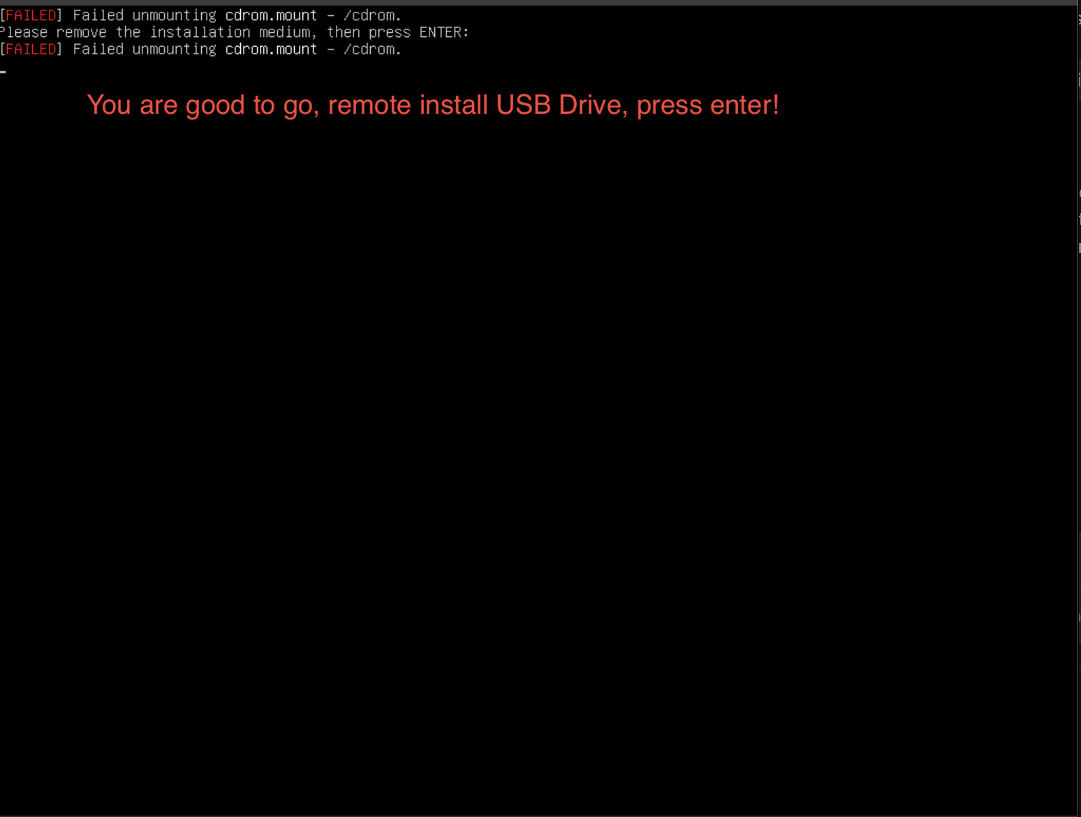Installation complete and login